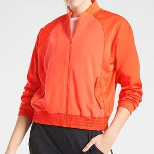 Athleta Jacket Lightweight Zion Microfleece Unlined Orange Size XS Oversized